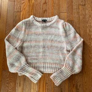 light pink marbled two toned speckled sweater
